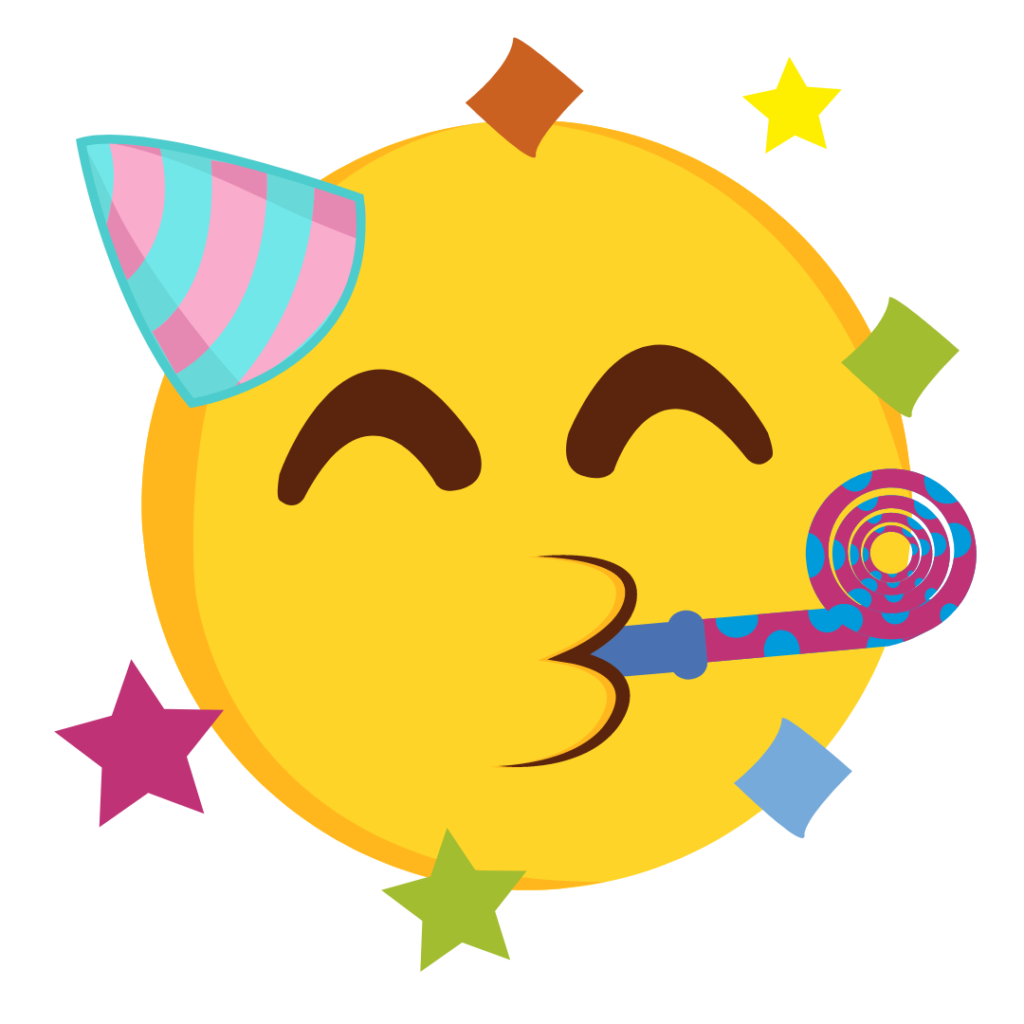celebrate emoji - purchase complete