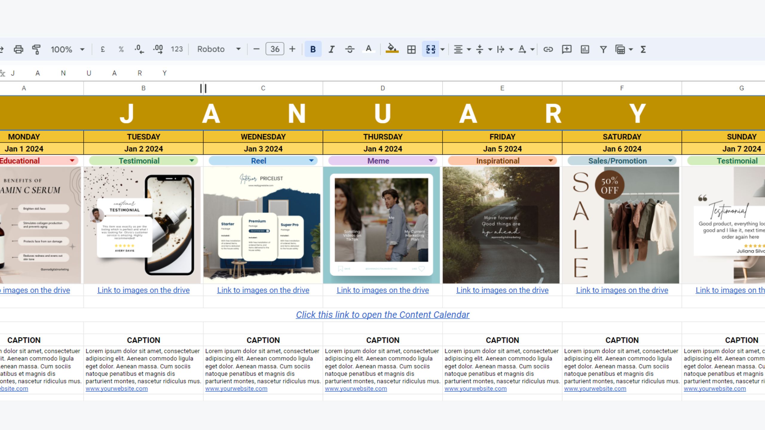 How To Maintain A Consistent Posting Schedule As A Small Business In Kenya - Sample content calendar