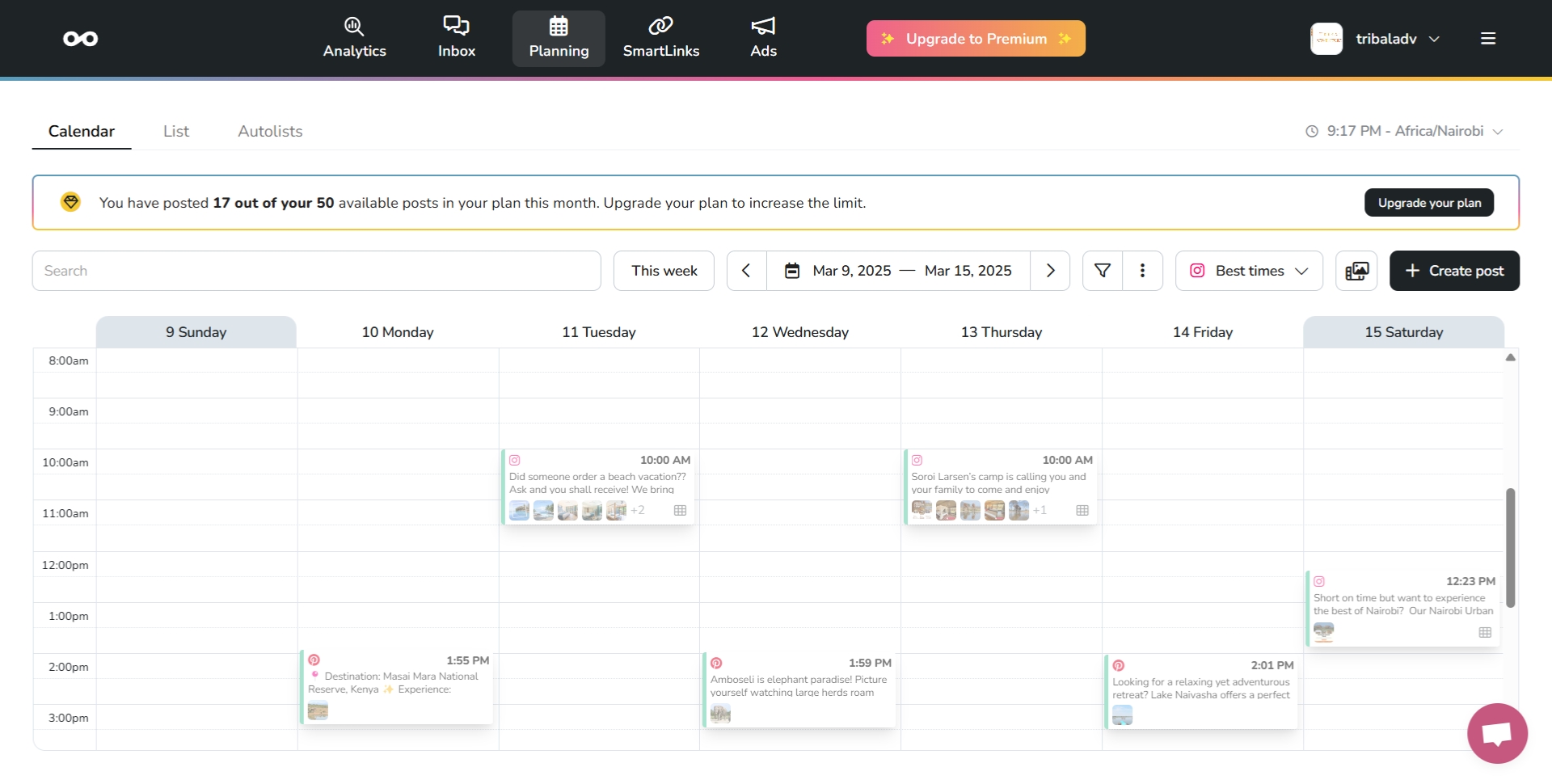 Metricool social media scheduling tool